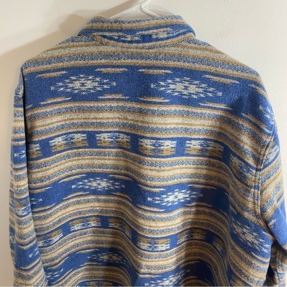 Bit & Bridle Southwestern Aztec Shirt Jacket 1X Blue Tan Women’s Button Down - Picture 7 of 8